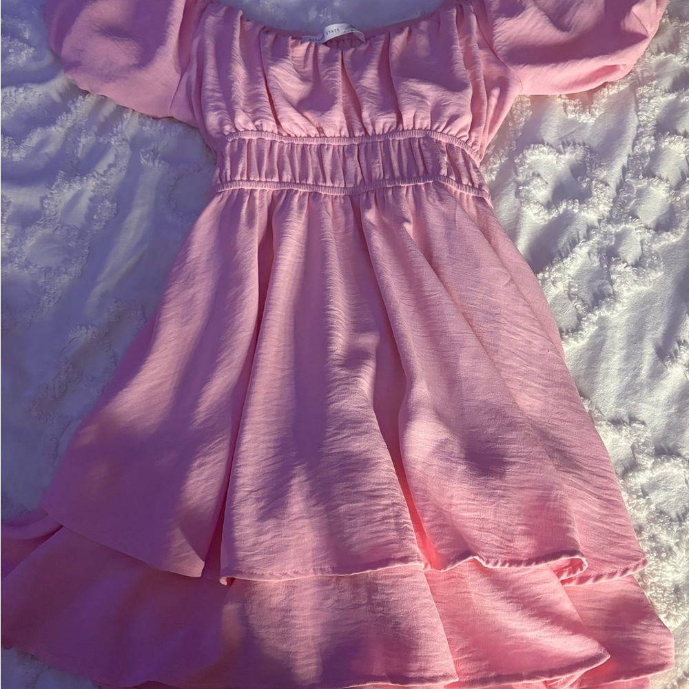 Charming Pink Off-Shoulder Dress